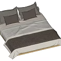 Log Wind Double Bed 3d model