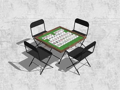 Modern Mahjong Table and Chair Simple Mahjong Table 3d model