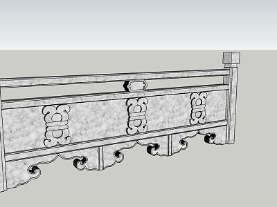 Chinese Railing Stone Railing model