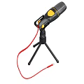 High Quality Headphone Speaker With Microphone Red Cable And Black Tripod Stand