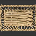 Square Light Brown Woven Storage Basket With Two Handles For Home Use 3d model