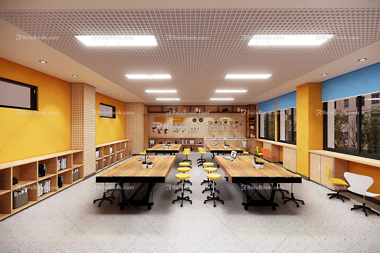 School labor technology classroom SU model 3d model