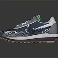 Modern Blue Gray Casual Sneakers With White Laces And Brown Sole Design