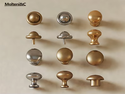Assorted Cabinet Knobs With Gold And Silver Finishes For Home Furniture 3d model