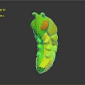 Cartoon Caterpillar Character Design With Yellow Body Black Spots Red Head And Small Antennae