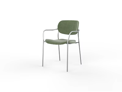 Green Upholstered Leisure Chair With Modern Metal Frame And Stylish Design 3d model