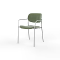 Green Upholstered Leisure Chair With Modern Metal Frame And Stylish Design