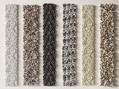 Stone Wood Wall Panels With Diverse Textures And Colors For Interior Design 3d model