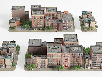 Modern Aerial View Urban Aerial View 3d model