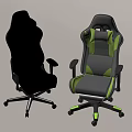 Gaming Chairs In Gray And Green With Adjustable Backrest And Swivel Base