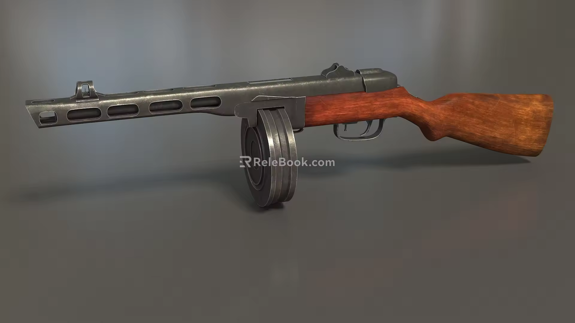 Submachine gun machine gun PPSh41 Poposa submachine gun semi-automatic rifle super realistic high precision film and television level 3d model