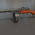 Submachine gun machine gun PPSh41 Poposa submachine gun semi-automatic rifle super realistic high precision film and television level 3d model