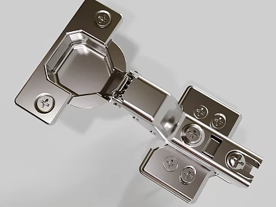 Heavy Duty Polished Stainless Steel Cabinet Hinge with Screw Mounted Design for Furniture Doors 3d model