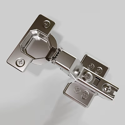 Heavy Duty Polished Stainless Steel Cabinet Hinge with Screw Mounted Design for Furniture Doors 3d model