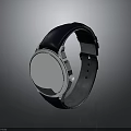 Stylish Daily Life Watch With Black Leather Strap And Silver Round Dial
