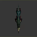 Spiked Fantasy Creature With Green Red Mane Purple Legs And Skeletal Details