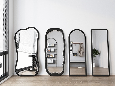 Irregular mirror fitting mirror full-length mirror floor mirror decorative mirror 3d model