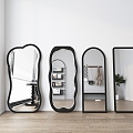 Irregular mirror fitting mirror full-length mirror floor mirror decorative mirror 3d model