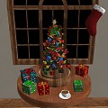 Modern Decoration Combination Christmas Tree Glass Cover Christmas Decoration Decoration Holiday Atmosphere Decoration Glass Cover Display Decoration Christmas Jewelry Gift 3d model