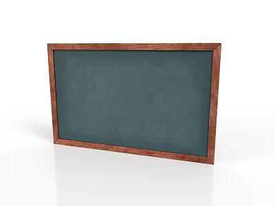Classic Chalkboard Interior Decor With Wooden Frame And White Background 3d model