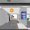 Honor Retail Store Interior With Display Counters And Mobile Phones On Show