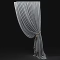 Gray Velvet Curtains With Gold Tieback And Tassel Decoration For Elegant Window Treatment