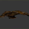 Game Movie Dragon Character 3D Model With Orange Wings And Brown Body