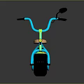 Colorful Bicycle With Green And Blue Frame Orange Seat And Floral Patterns On Wheels