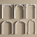 White Arch Decorative Frames In Various Styles For Architectural Ornaments 3d model