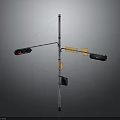 The picture mainly shows a traffic light pole with signal lights and signs, which does not contain furniture-related information. It is impossible to generate a furniture-themed title based on the key information of the picture.