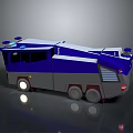 Blue And Gray Armored Tank 3D Model Featuring Multiple Wheels And Top Sensors