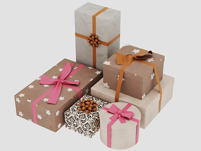 Modern Gift Box Ornaments 3d model