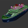 Modern Cruise Ship With Helicopter Pad And Multiple Level Decks 3d model
