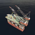 Offshore Industrial Equipment Platform with Crane for Marine Construction Operations