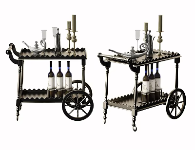 Industrial LOFT cart coffee table 3d model Industrial LOFT cart coffee table 3d model