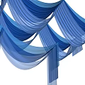 Blue Flowing Ceiling Drapery With Elegant Folds For Decorative Event Design