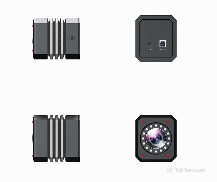 Different Mobile Digital Camera Modules With Lens Interface And Heat Sink Design 3d model 