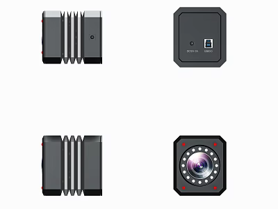 Different Mobile Digital Camera Modules With Lens Interface And Heat Sink Design 3d model