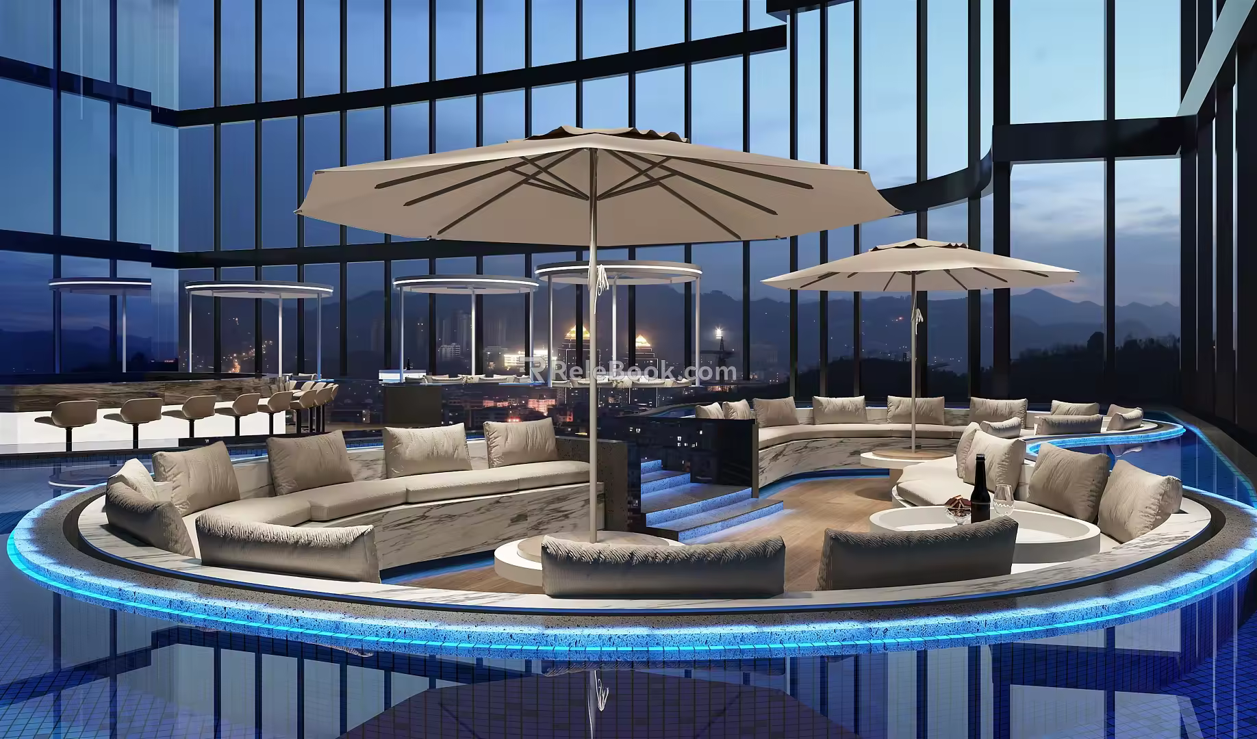 Open Bar Modern Bar 3d model