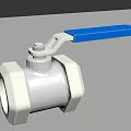 Pipe Ball Valve With Silver Metal Body And Blue Handle For Plumbing Systems