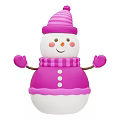 Cute Snowman Toy for Kids with Pink Striped Hat Scarf and Mittens