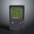 Retro Game Boy Handheld Electronic Device With Gray Body And Game Screen
