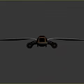 Futuristic Space Exploration Vehicle With Black Orange Cockpit And Extended Wings Design