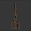 Unique Architectural Tower Design Featuring Wooden Texture And Multiple Supporting Legs
