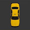 Yellow Classic Taxi Car With TAXI Roof Sign And Side Logo Design