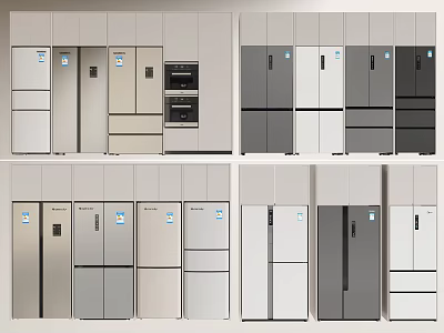 Elegant Modern Refrigerators Freezers With Multiple Color Options And Sleek Designs 3d model