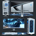 Gaming PC Setup With High Performance Monitor RGB Case And Gaming Accessories