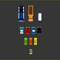 Colorful Toy Cars Collection Featuring Taxi Truck Van And Sedan Models