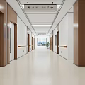 Hospital Outpatient Clinic Nurse Station With Modern Reception Desk Information Board Clock And Plant