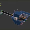 Blue Industrial Machinery With Conveyor Belt Metal Frame Motor And Wheels For Handling